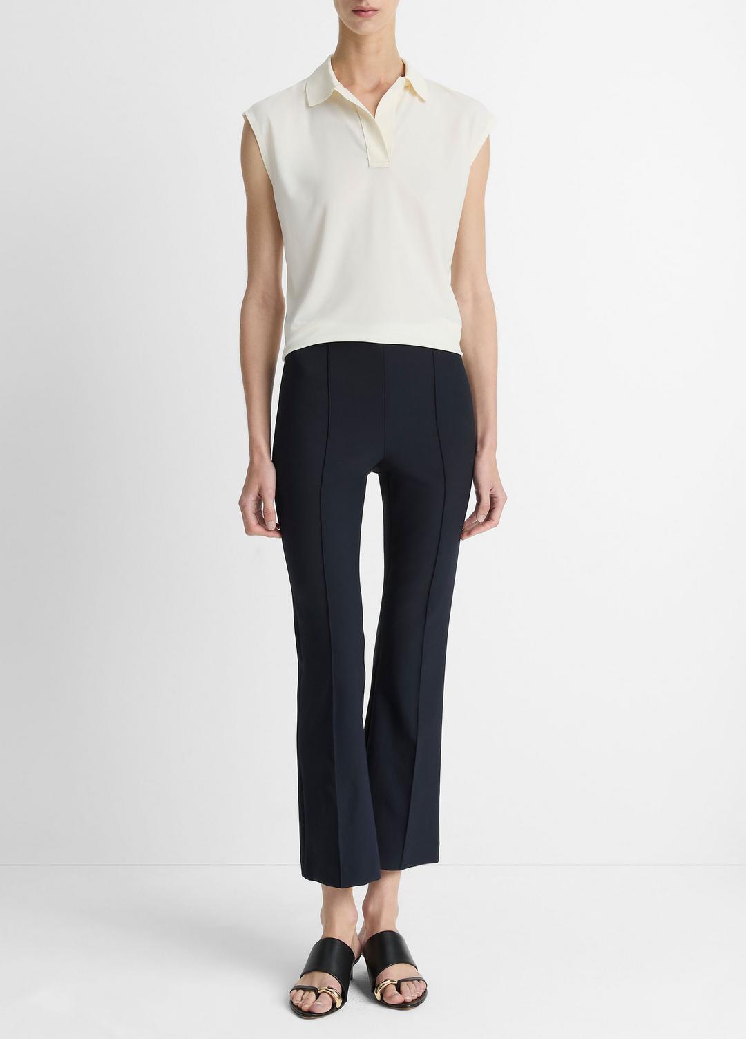 Niki Mid-Rise Pintuck Crop Flare Pant in Pants | VINCE Women