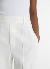 Linen-Blend High-Rise Pull-On Pant in Trousers | VINCE Women