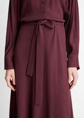 Crepe Collar-Stand Shirt Dress in Dresses | VINCE Women