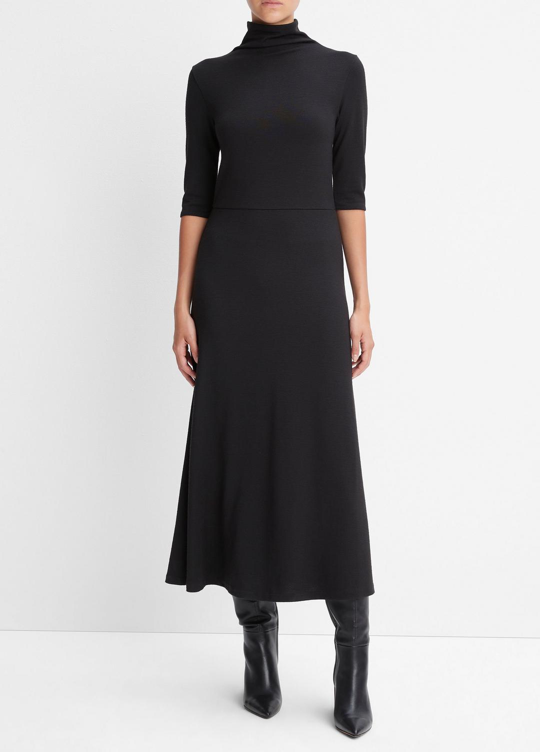 Elbow-Sleeve Turtleneck Dress in Dresses | VINCE Women