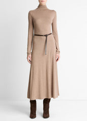 Cozy Jersey Funnel-Neck Long-Sleeve Dress in Dresses | VINCE Women