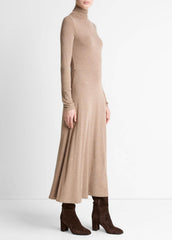 Cozy Jersey Funnel-Neck Long-Sleeve Dress in Dresses | VINCE Women