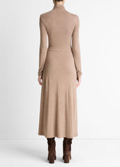 Cozy Jersey Funnel-Neck Long-Sleeve Dress in Dresses | VINCE Women
