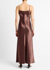 Satin Bias Maxi Slip Dress in Dresses | VINCE Women