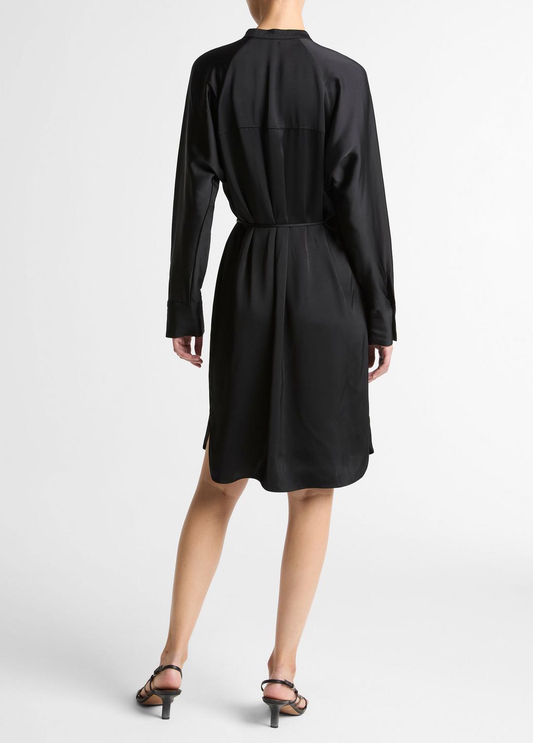 Matte Satin Band-Collar Dress in Dresses | VINCE Women