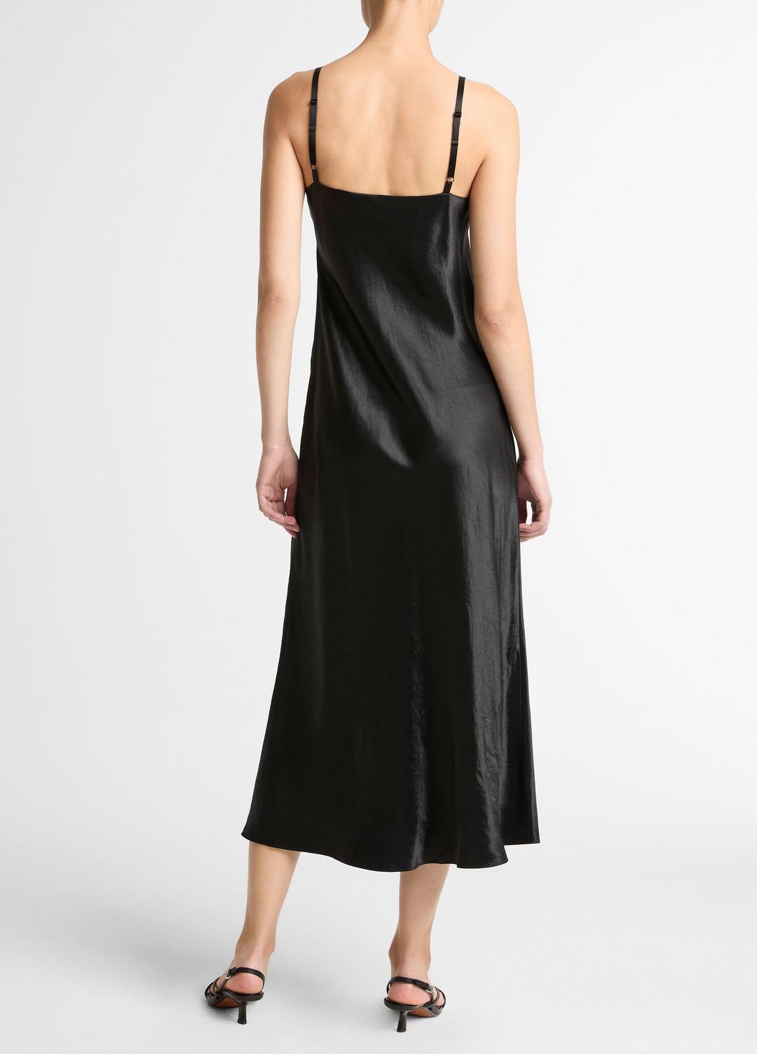 Satin V-Neck Slip Dress in Dresses | VINCE Women