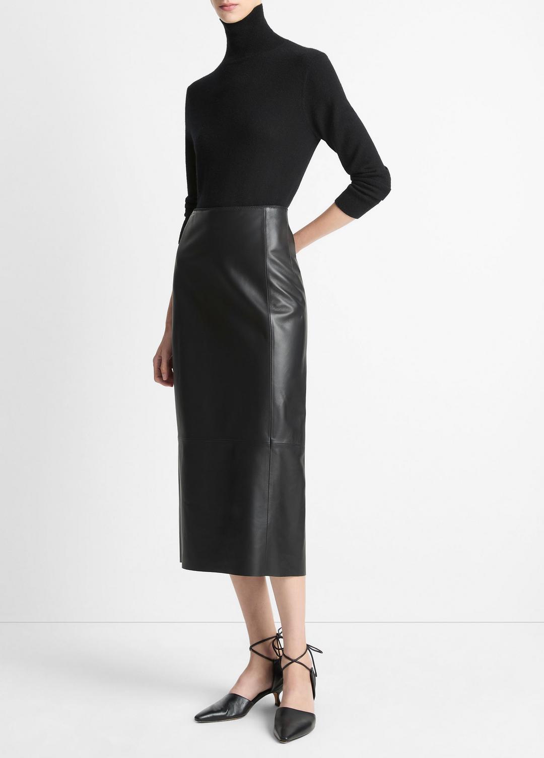 Leather Straight Skirt in Skirts | VINCE Women