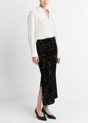 Sequined Velvet Column Skirt in Skirts | VINCE Women