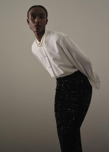 Sequined Velvet Column Skirt in Skirts | VINCE Women