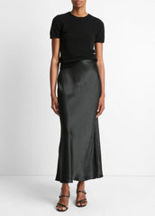 Satin Side-Slit Slip Skirt in Skirts | VINCE Women