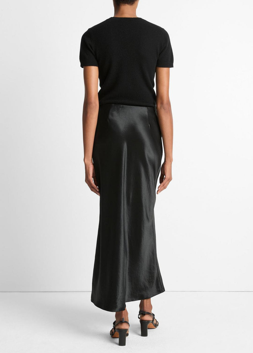 Satin Side-Slit Slip Skirt in Skirts | VINCE Women