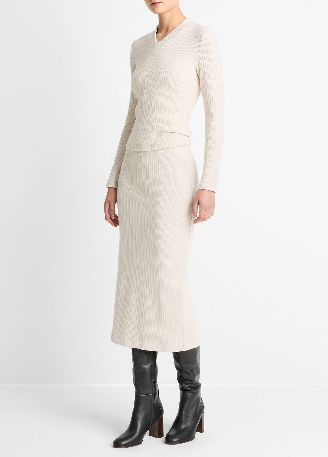 Cozy Rib Midi Skirt in Skirts | VINCE Women