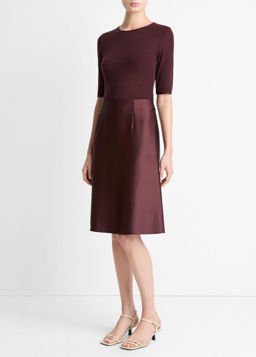 Satin A-Line Knee Skirt in Skirts | VINCE Women