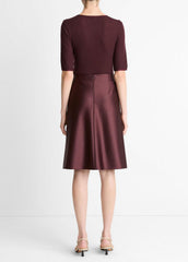 Satin A-Line Knee Skirt in Skirts | VINCE Women