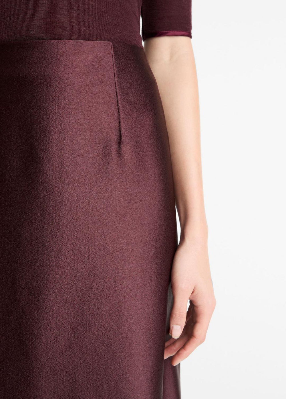 Satin A-Line Knee Skirt in Skirts | VINCE Women