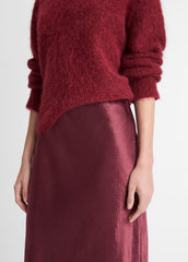 Satin Side-Slit Slip Skirt in Skirts | VINCE Women