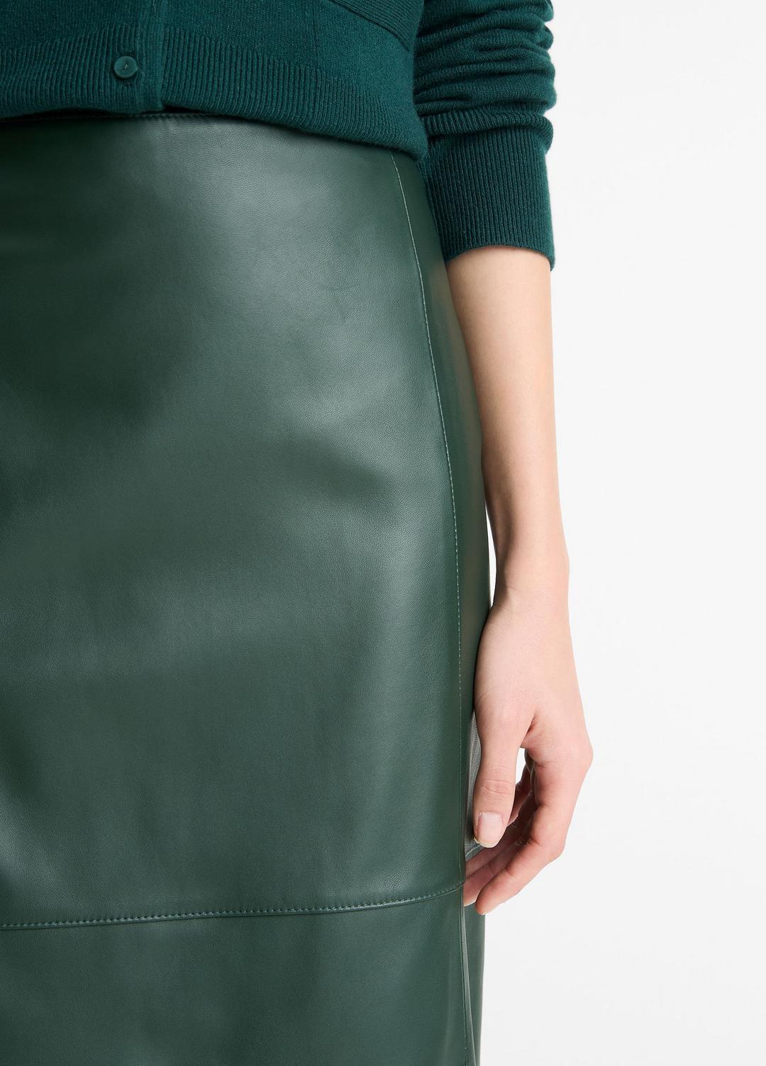 Leather Flared Knee Skirt in Skirts | VINCE Women