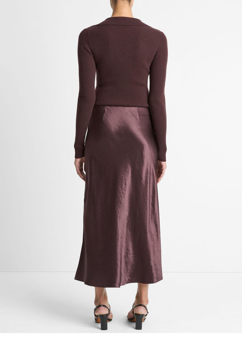 Satin Side-Slit Slip Skirt in Skirts | VINCE Women