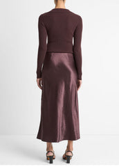 Satin Side-Slit Slip Skirt in Skirts | VINCE Women