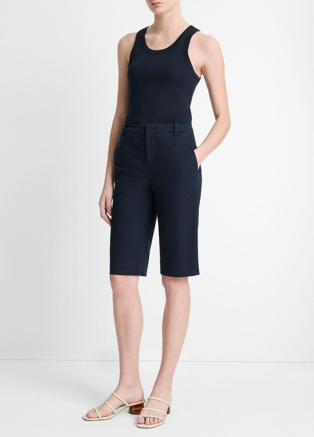 Italian Stretch-Cotton Chino Short in Shorts | VINCE Women
