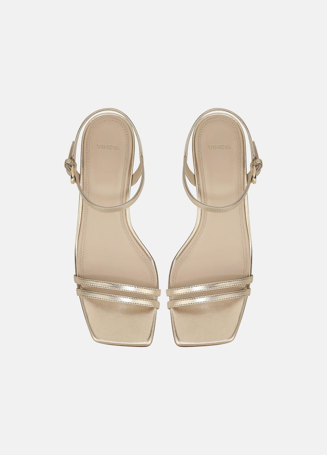 Tilda Metallic Leather Heeled Sandal in Heels | VINCE Women