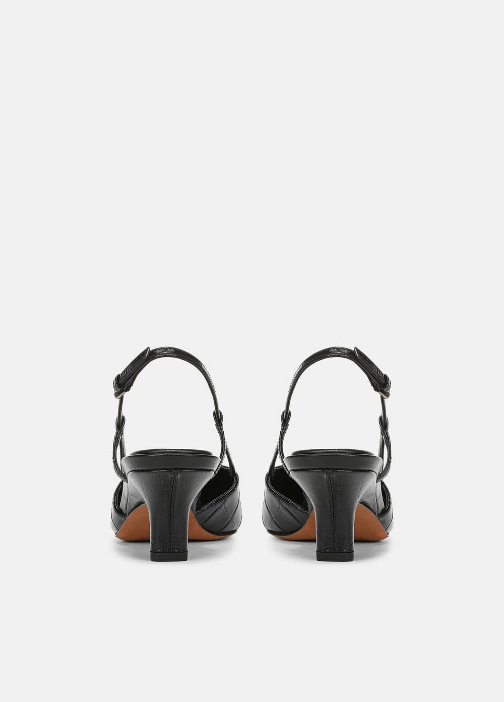 Levvy Croc-Embossed Leather Slingback Heel in Heels | VINCE Women