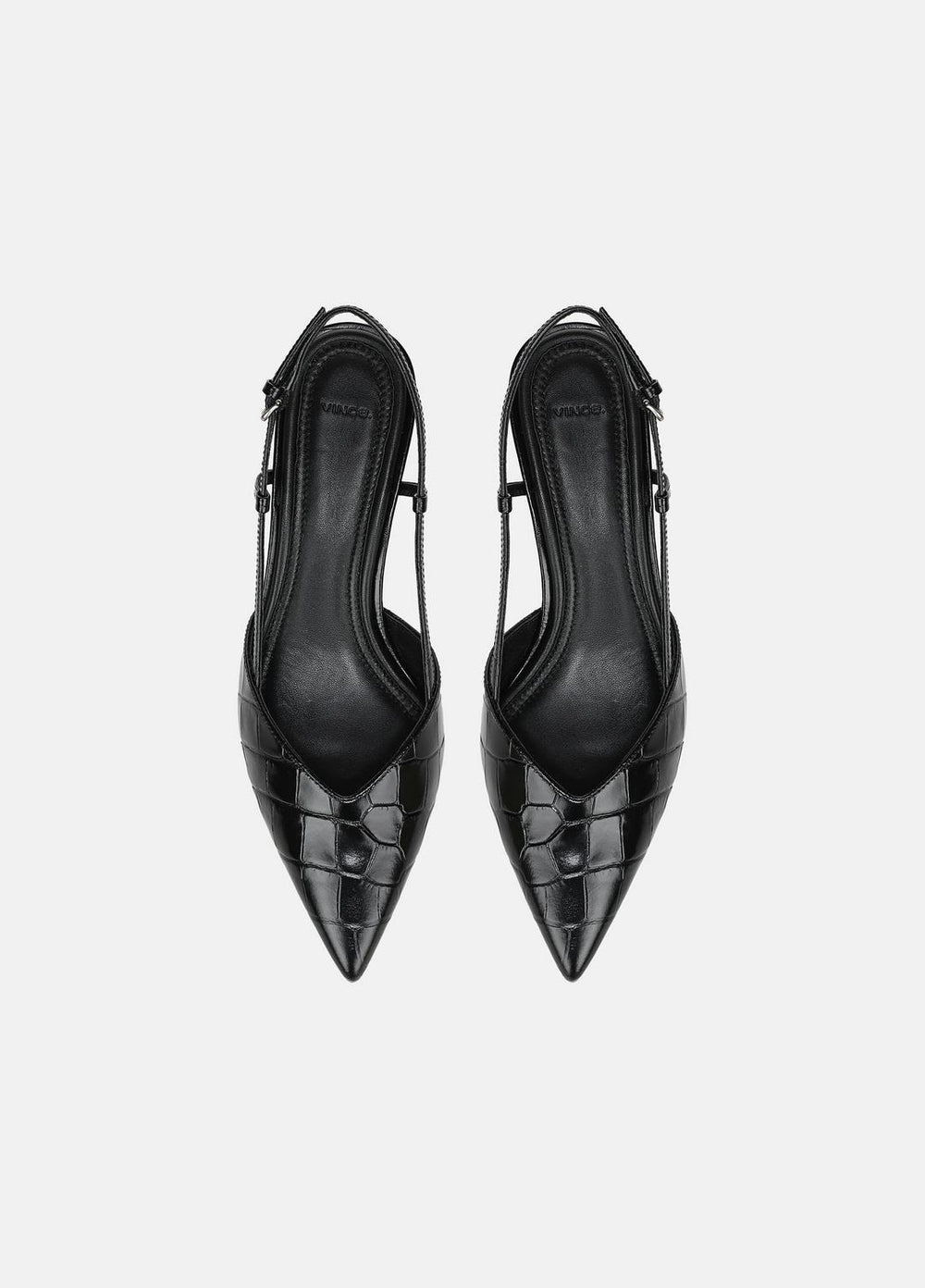 Levvy Croc-Embossed Leather Slingback Heel in Heels | VINCE Women