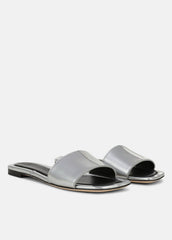 Valeria Metallic Leather Slide Sandal in Sandals | VINCE Women