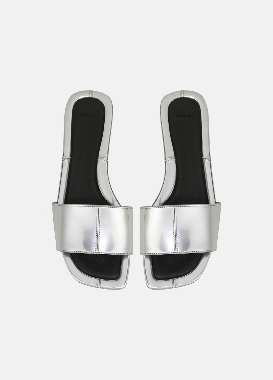 Valeria Metallic Leather Slide Sandal in Sandals | VINCE Women