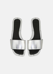 Valeria Metallic Leather Slide Sandal in Sandals | VINCE Women
