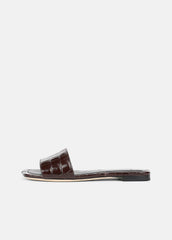 Valeria Croc-Embossed Leather Slide Sandal in Sandals | VINCE Women