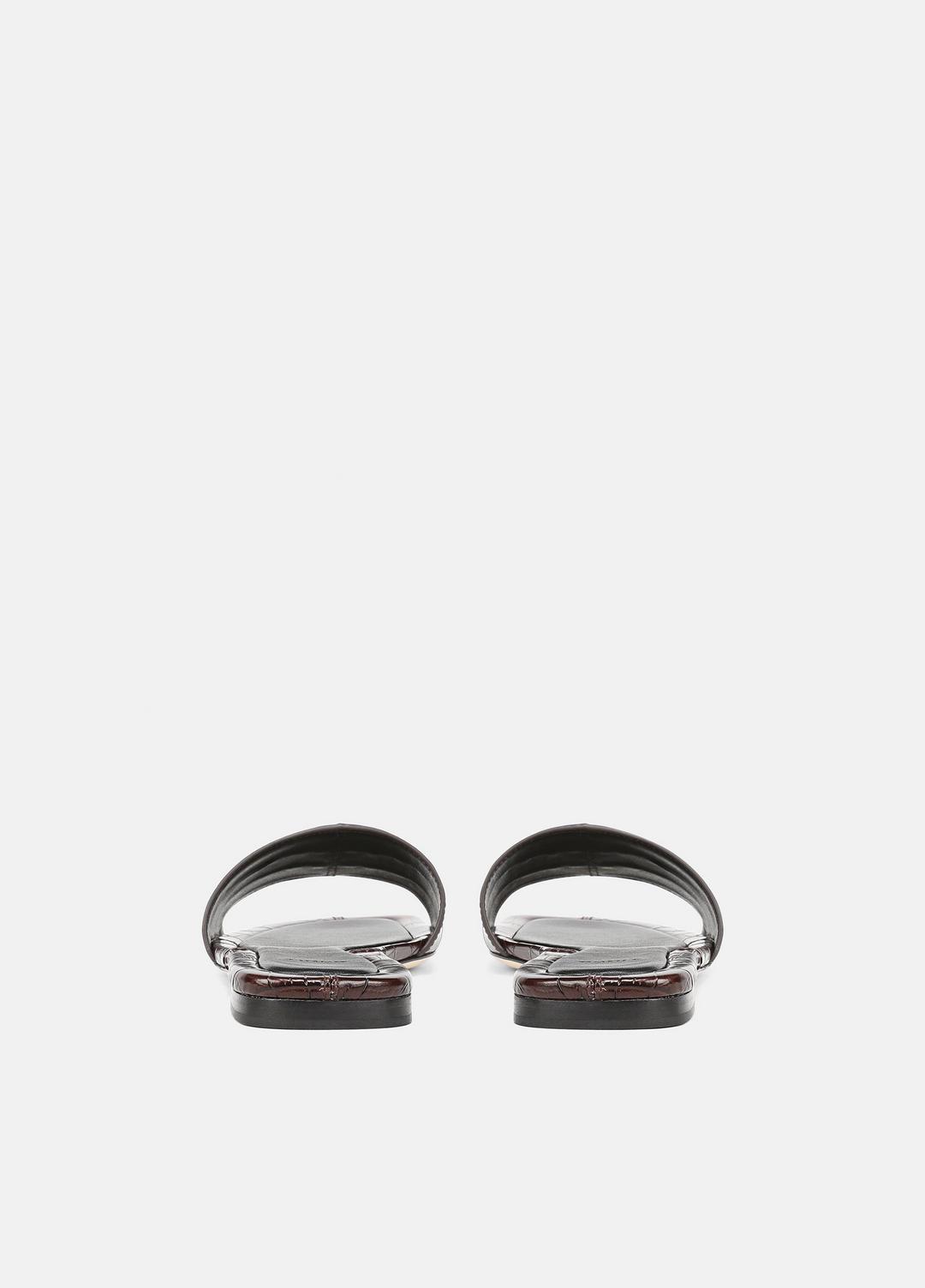 Valeria Croc-Embossed Leather Slide Sandal in Sandals | VINCE Women
