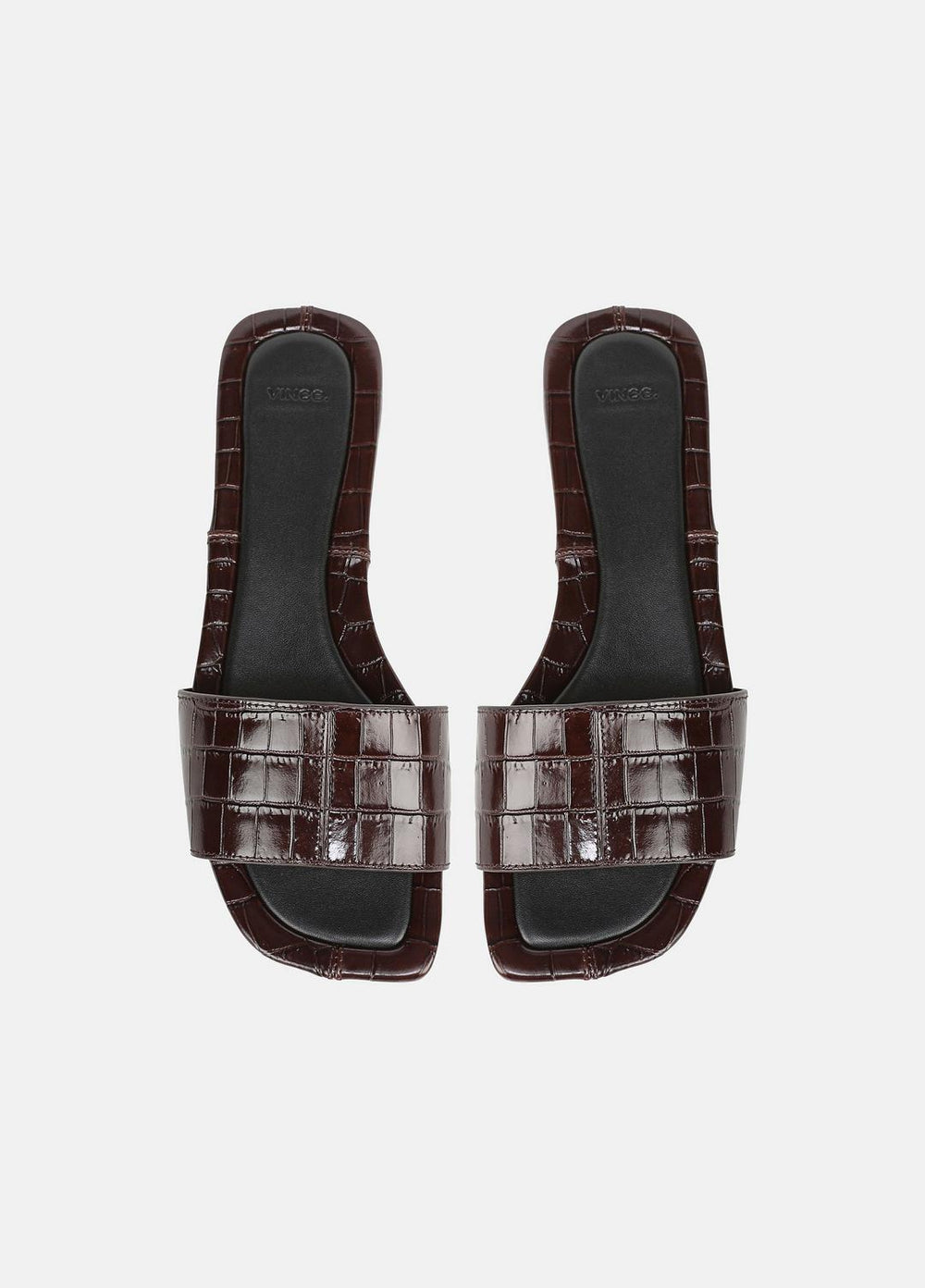 Valeria Croc-Embossed Leather Slide Sandal in Sandals | VINCE Women