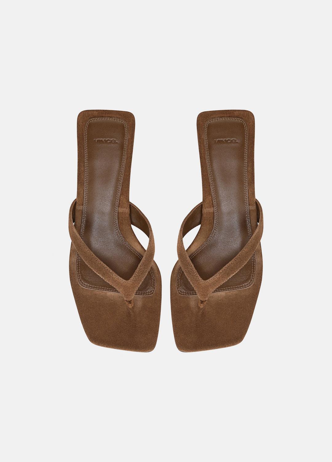San Juan Suede Heeled Thong Sandal in Sandals | VINCE Women