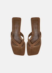 San Juan Suede Heeled Thong Sandal in Sandals | VINCE Women