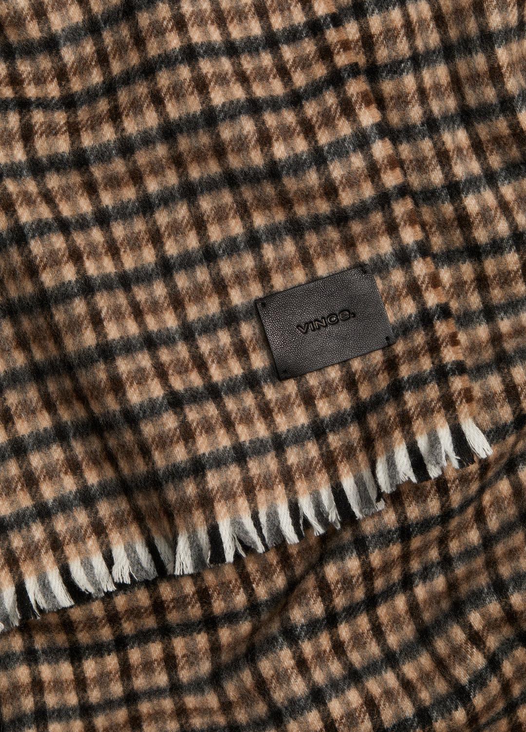 Gingham Wool-Cashmere Oversized Wrap in Scarves & Hats | VINCE Women
