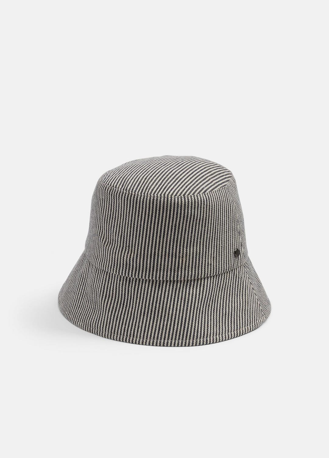 Stripe Cotton Canvas Bucket Hat in Scarves & Hats | VINCE Women