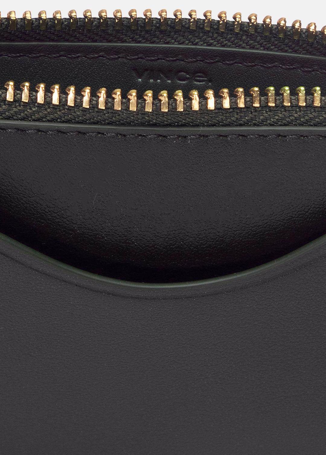 Leather Zip-Top Card Case in Handbags | VINCE Women