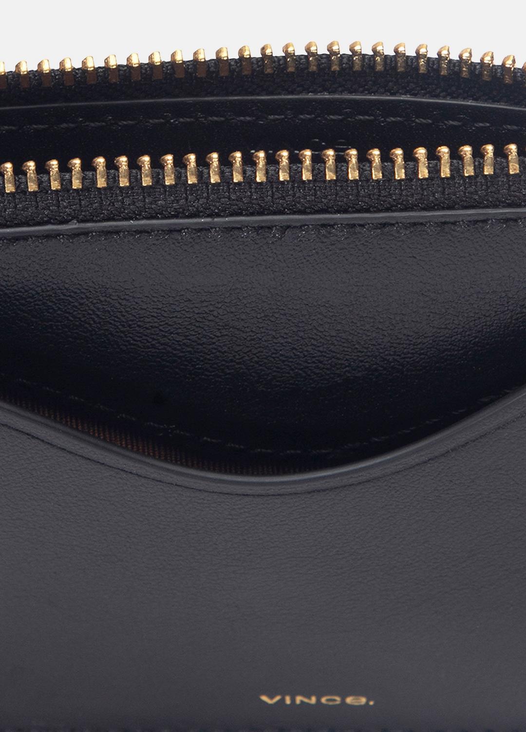 Leather Zip-Top Card Case in Handbags | VINCE Women