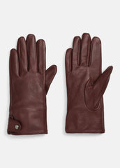 Cashmere-Lined Leather Snap Glove in Gloves | VINCE Women