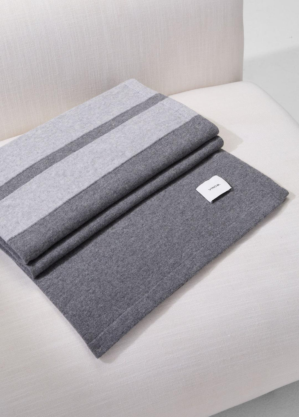 Cashmere Jersey Stripe Throw in Pillows & Blankets | VINCE Women
