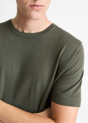 Featherweight Merino Wool-Cashmere Short-Sleeve Sweater in Short Sleeve | VINCE Men