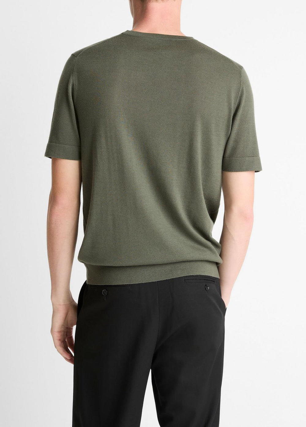 Featherweight Merino Wool-Cashmere Short-Sleeve Sweater in Short Sleeve | VINCE Men