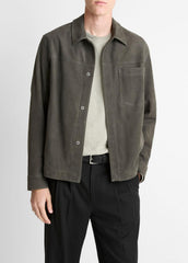 Nubuck Leather Trucker Jacket in Leather Jackets | VINCE Men