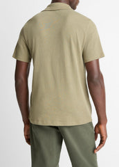 Cotton Johnny-Collar Polo Shirt in Henleys & Polos | VINCE Men