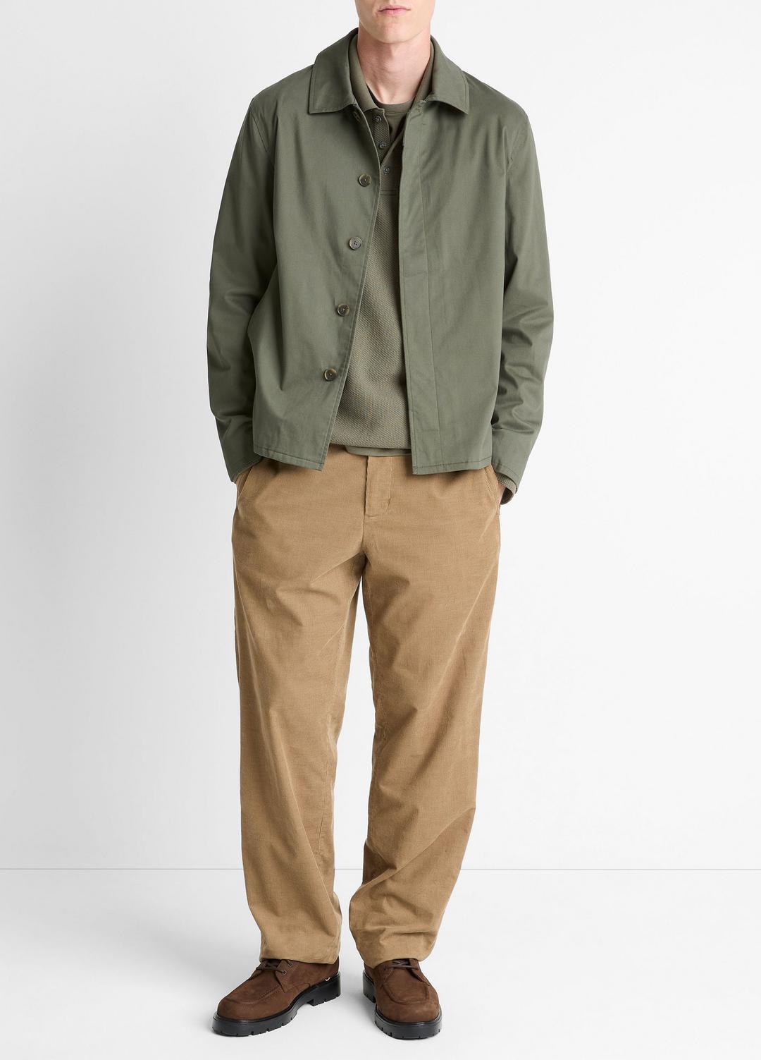 Italian Peached Stretch-Cotton Jacket in Jackets | VINCE Men