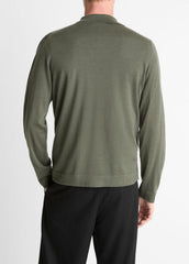 Featherweight Merino Wool-Cashmere Sweater Shirt in Long Sleeve | VINCE Men