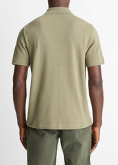Jacquard-Knit Cotton Short-Sleeve Button-Front Shirt in Short Sleeve | VINCE Men