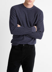 Geo-Jacquard Wool-Blend Crew Neck Sweater in Crew Neck | VINCE Men