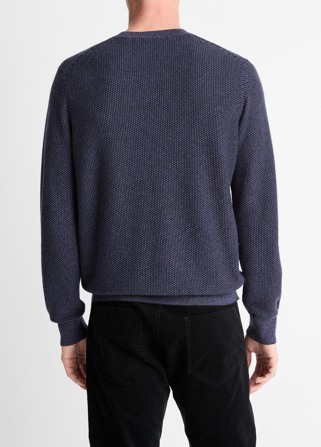 Geo-Jacquard Wool-Blend Crew Neck Sweater in Crew Neck | VINCE Men